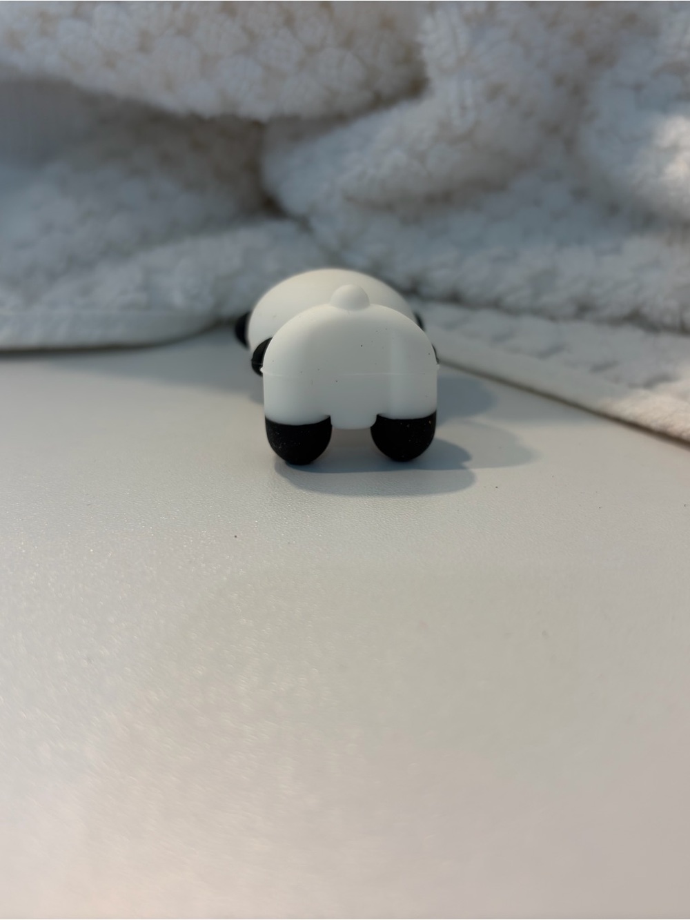 Cute Panda Keychain Charm - Black & White with Pink Cheeks - Picture 4 of 5